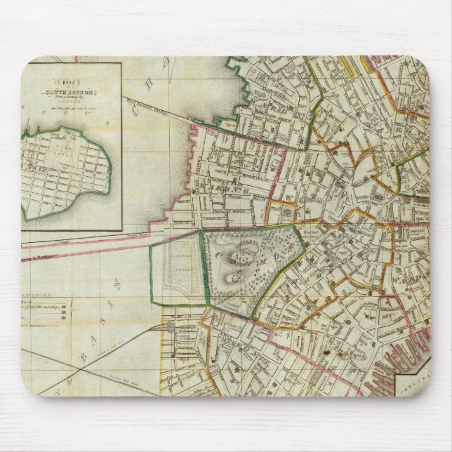 Plan von Boston und Charleston Mousepad (Vorne)