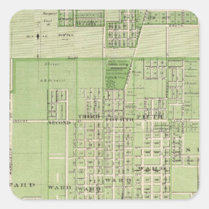 Plan von Davenport, Scott County, Staat von Iowa Quadratischer Aufkleber