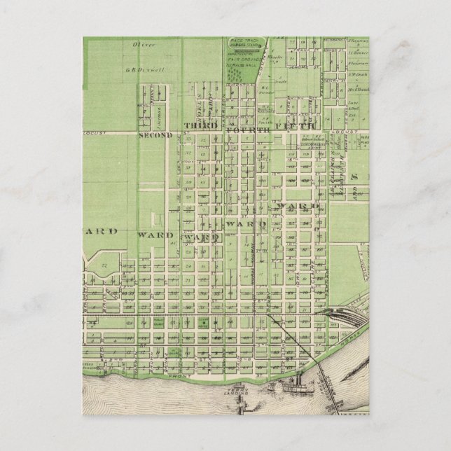 Plan von Davenport, Scott Landkreis, Staat von Iow Postkarte (Vorderseite)
