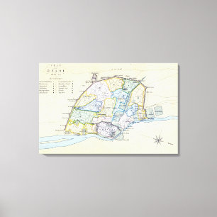 Plan von Delhi 1857-58, graviert von Guyot & Leinwanddruck