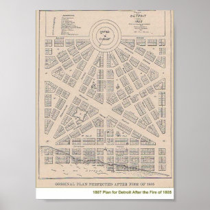 Plan von Detroit 1807 Poster