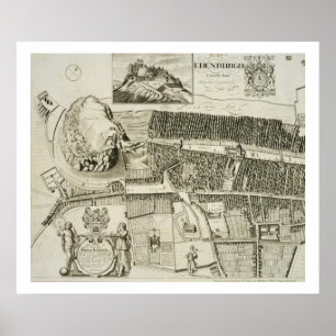 Plan von Edinburgh, Pub. von John Smith (c.1652-17 Poster