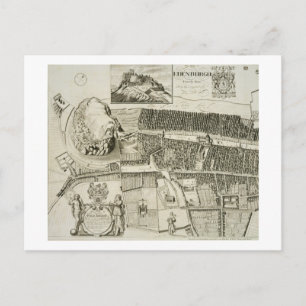 Plan von Edinburgh, Pub. von John Smith (c.1652-17 Postkarte
