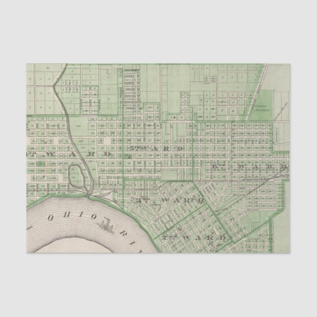 Plan von Evansville, Vanderburgh Co Seidenpapier (Vorderseite)
