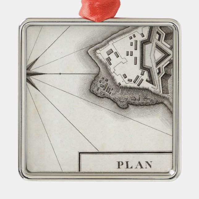 Plan von Fort Niagara Silbernes Ornament (Vorne)