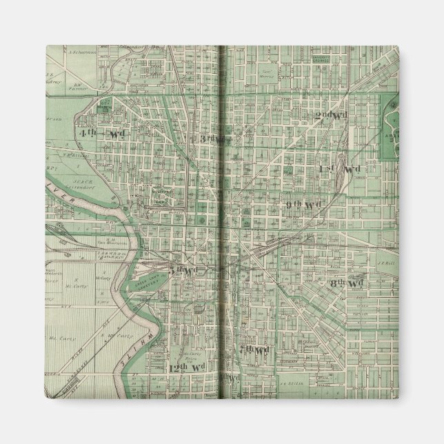 Plan von Indianapolis Magnet (Vorne)