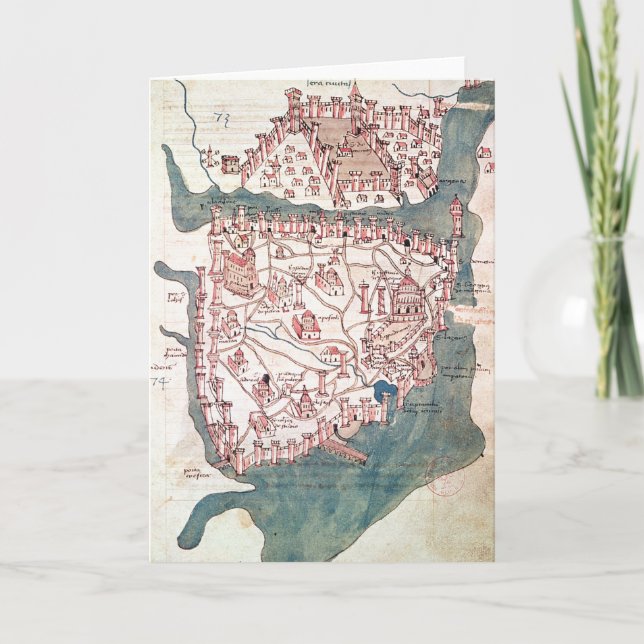 Plan von Konstantinopele Feiertagskarte (Vorderseite)