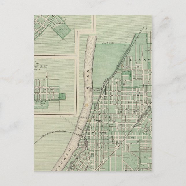 Plan von La Fayette mit Schlachtfeld Stadt Postkarte (Vorderseite)