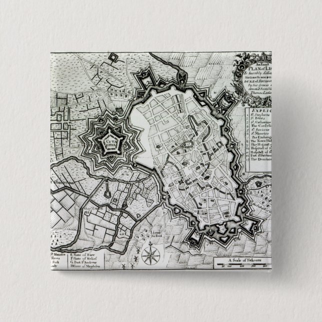 Plan von Lisle, 1736 Button (Vorderseite)