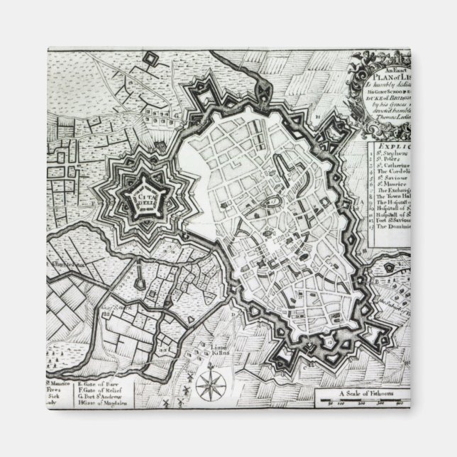 Plan von Lisle, 1736 Magnet (Vorne)