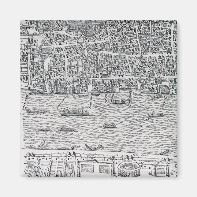 Plan von London, c.1560-70 Magnet (Vorne)