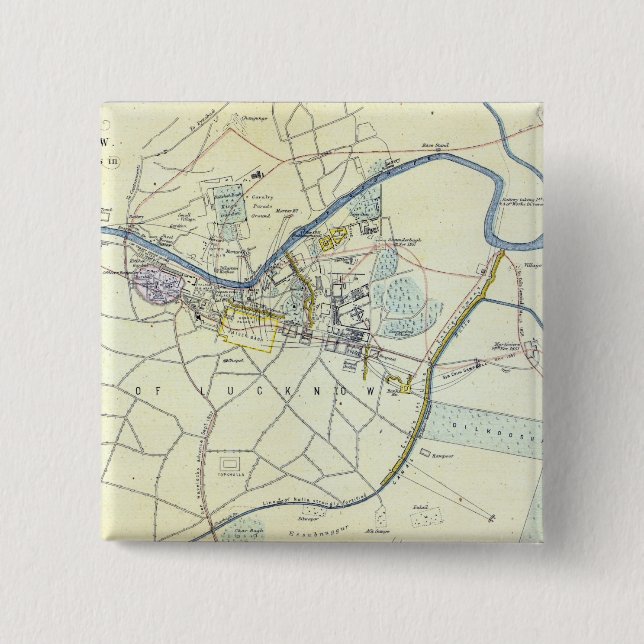 Plan von Lucknow Operationen zeigend Button (Vorderseite)
