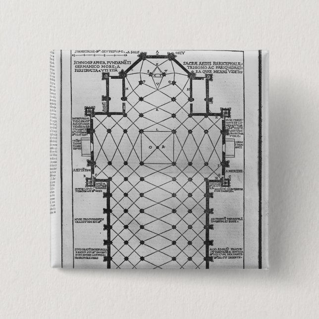 Plan von Mailand-Kathedrale Button (Vorderseite)