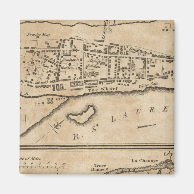 Plan von Montreal, mit einer Karte der Inseln Magnet (Vorne)