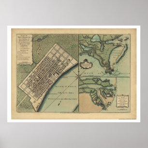 Plan von New Orleans Karte 1759 Poster