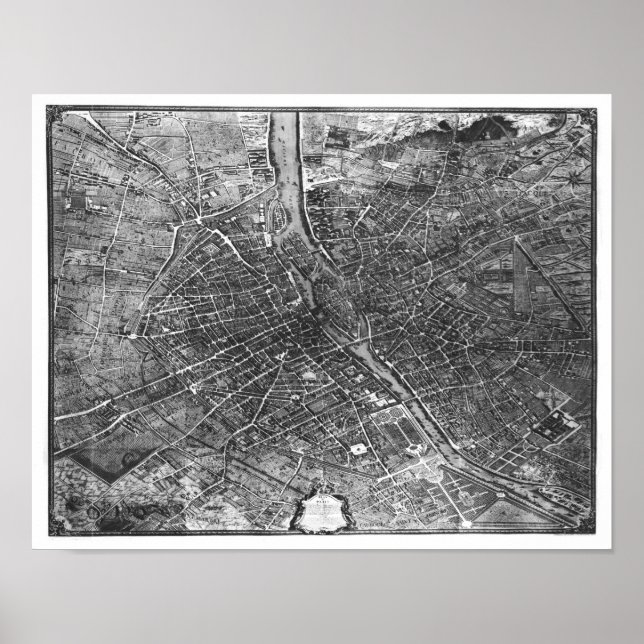 Plan von Paris, auch bekannt als "Plan de Turgot" Poster (Vorne)