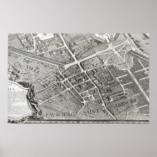 Plan von Paris, auch bekannt als "Plan de Turgot" Poster (Vorne)