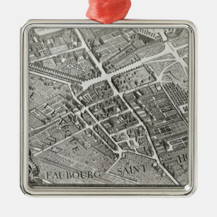 Plan von Paris, bekannt als 'Plan de Turgot' Ornament Aus Metall