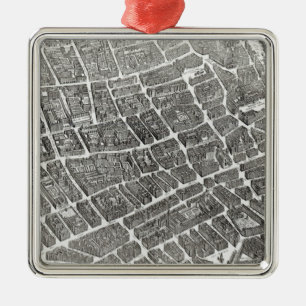 Plan von Paris, bekannt als 'Plan de Turgot' Ornament Aus Metall