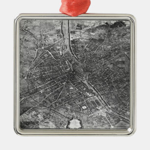 Plan von Paris, bekannt als 'Plan de Turgot' Silbernes Ornament