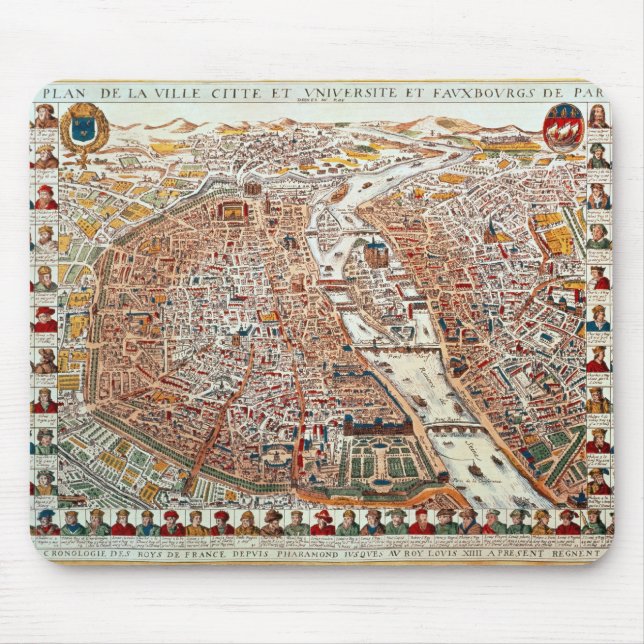 Plan von Paris fasste durch ein chronologisches Mousepad (Vorne)