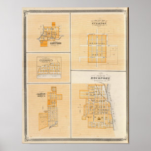 Plan von Rockport, Spencer Co mit Everton Poster