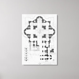 Plan von St Peter Basilika Leinwanddruck