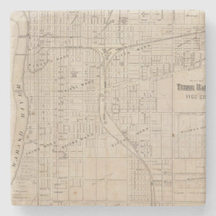 Plan von Terre Haute, Vigo Co Steinuntersetzer