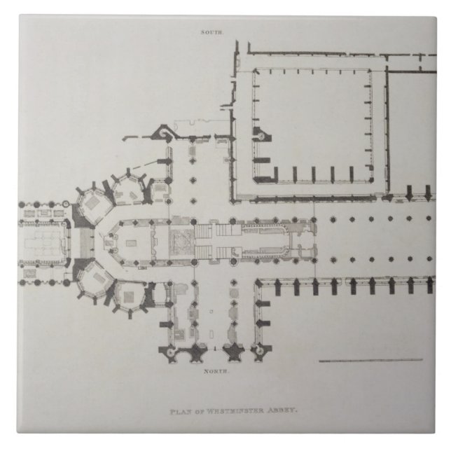Plan von Westminster Abbey, überziehen 1 von Fliese (Vorderseite)