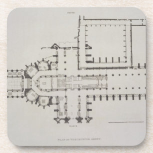 Plan von Westminster Abbey, überziehen 1 von Getränkeuntersetzer