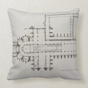 Plan von Westminster Abbey, überziehen 1 von Kissen