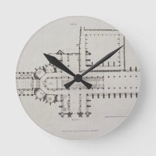 Plan von Westminster Abbey, überziehen 1 von Runde Wanduhr