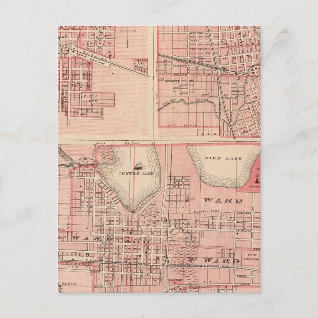 Plan Warschau mit Pierceton, Plymouth Postkarte (Vorderseite)