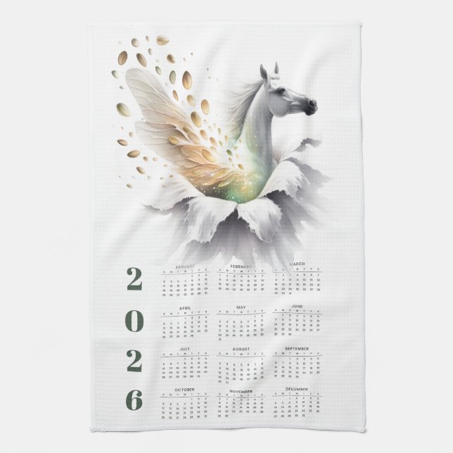 Plan your year in style with this 2026 calendar geschirrtuch (Vertikal)