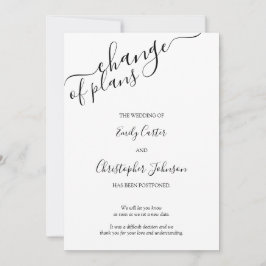Planänderung Elegante Script Schwarz-weiß Card Save The Date