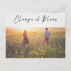 Planänderung Foto Hochzeitstermin Ankündigung Postkarte
