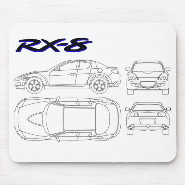 Plandruck Mazdas rx8 rx-8 Mousepad (Vorne)