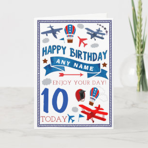 Plane Aeroplane Personalised Birthday Card Karte