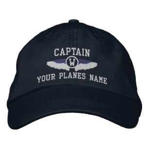 Plane Captain or pilots wings monogrammed Bestickte Baseballkappe