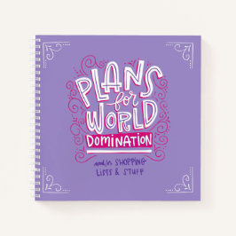 Pläne für das World Domination Notebook (lila Notizbuch