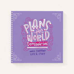 Pläne für das World Domination Notebook (lila Notizbuch