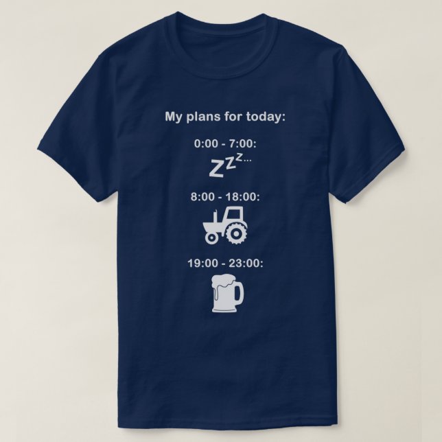 Pläne für heute Weißer Text T-Shirt (Design vorne)