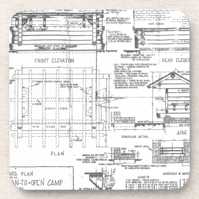 Pläne Getränkeuntersetzer (Vorderseite)