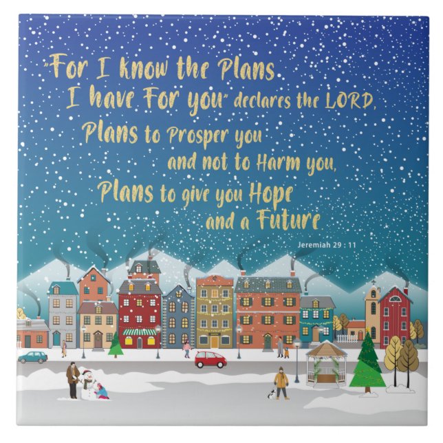 Pläne, Ihnen Hoffnung und eine Zukunft-Jeremiah 29 Fliese (Vorderseite)