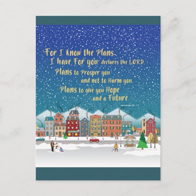Pläne, Ihnen Hoffnung und eine Zukunft-Jeremiah 29 Postkarte (Vorderseite)