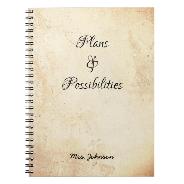 Pläne & Möglichkeiten Rustikales Notebook Notizblock (Vorderseite)