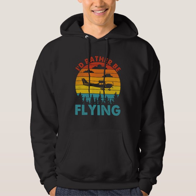 Plane Propeller Airplane Decorations Pilot Sunglas Hoodie (Vorderseite)