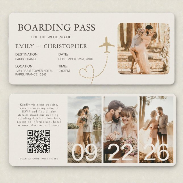 Plane Ticket Destination Wedding Boarding Pass  (Von Creator hochgeladen)