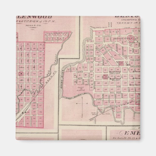 Pläne von Glenwood, Denison, Hastings Magnet (Vorne)