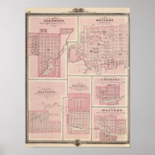 Pläne von Glenwood, Denison, Hastings Poster